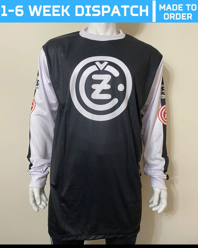 Motocross MX Trials Off-Road BMX MTB Jersey Top - CZ Black White