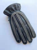 Motocross Speedway Retro Leather Race Gloves - Black