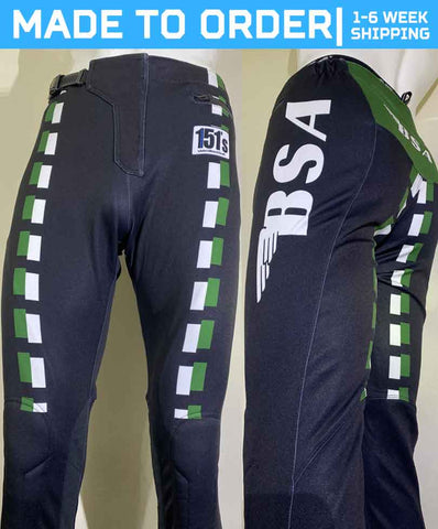Trials Pants - BSA Black Green - MADE TO ORDER