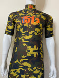 Compression Base Layer Top Short Sleeve - Green Orange Camo - MADE TO ORDER