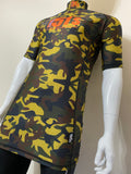Compression Base Layer Top Short Sleeve - Green Orange Camo - MADE TO ORDER