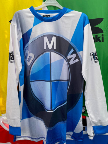 151s Motocross MX Trials Off-Road BMX MTB Jersey Top | BMW | Blue & White | MADE TO ORDER