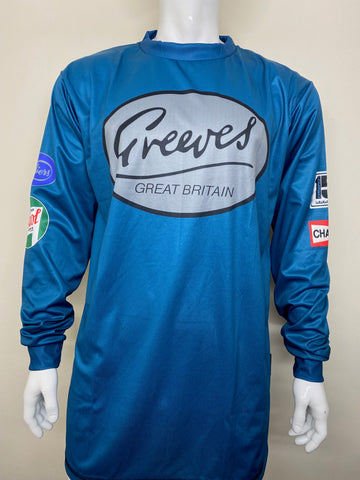 Motocross MX Trials Off-Road BMX MTB Jersey Top - Greeves Blue Replica