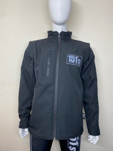151s Premium Softshell Jacket Gilet Bodywarmer| BLACK Zip On Zip Off Sleeves