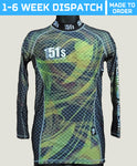 Kids Compression Base Layer Top - Carbon Snake Black Yellow Grey - MADE TO ORDER