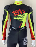 Kids Compression Base Layer Top - Retro Black Yellow Red