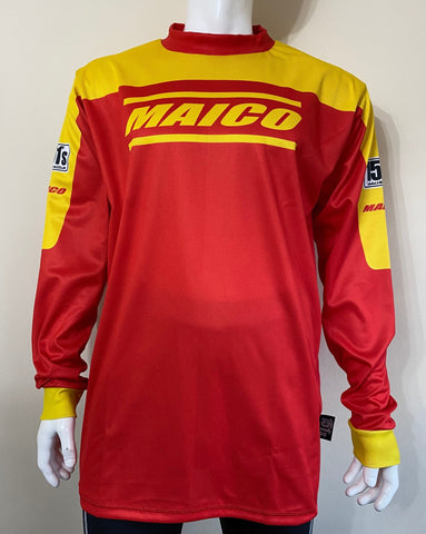 Motocross MX Trials Off-Road BMX MTB Jersey Top - Maico Red Yellow Replica