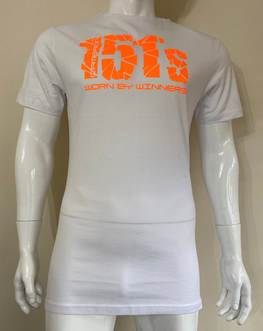 T-Shirt Ice Breaker Drop Tail Style - White With Orange Logo