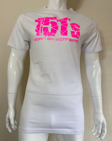 T-Shirt Ice Breaker Drop Tail Style - White With Pink Logo