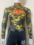 Kids Compression Base Layer Top - Green Orange Camo - MADE TO ORDER