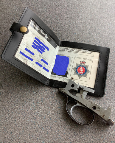 Leather Shotgun Firearms Certificate Licence Wallet - Black